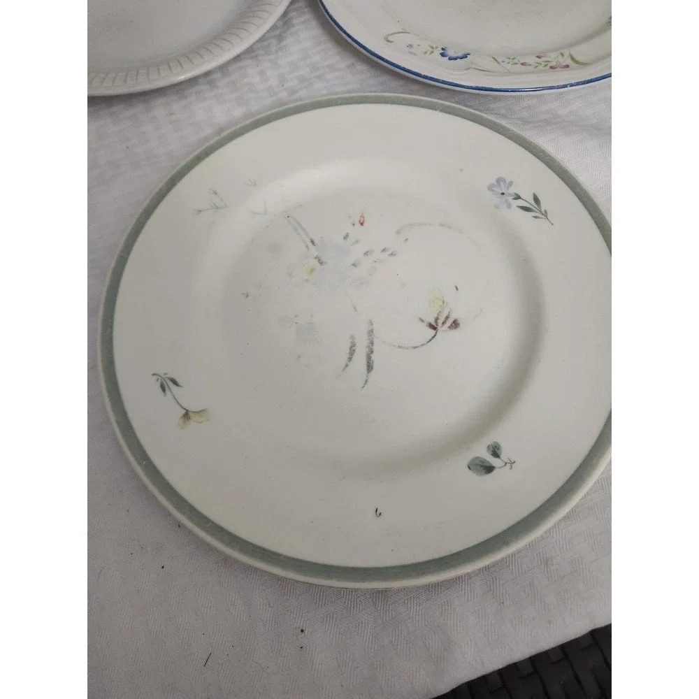 Vintage Plate Lot T.G. Green England Shades Crest Frederick Lunning Floral 3pc